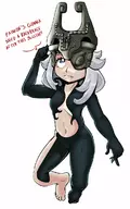 1girl artist:vulturestash cosplay fused_shadow genshin_impact midna paimon text the_legend_of_zelda twilight_princess // 750x1200 // 389KB