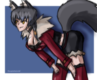 aradia artist:acceptabledumbass huge_breasts kemonomimi night_of_revenge yellow_eyes // 1080x900 // 723KB