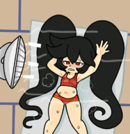 1girl artist:2x ashley bloomers fan hot navel sweat sweating tank_top tummy warioware // 756x776 // 207KB