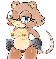 1girl anthro artist:2x breasts collar colored glasses gloves huge_breasts looking_at_viewer oc sonic_(series) tail wink // 932x987 // 995KB