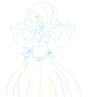 artist:2x blush gardevoir pokemon qipao sketch // 802x841 // 20KB