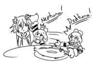 2girls dead fish hair_ornament hyperdimension_neptunia neptunia peashy short_hair // 1189x800 // 305KB