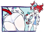 1girl alternate_costume artist:esao303 ass cameltoe disgaea etna panties pantyshot red_hair tail // 711x508 // 133KB
