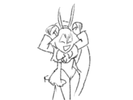 1girl animated artist:babazul caramelldansen disgaea flonne monochrome // 560x420 // 195KB