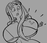 1girl artist:gusgux bikini breasts peace_sign selvaria_bles valkyria_chronicles wardrobe_malfunction // 1398x1285 // 253KB