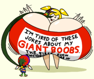 2girls artist:bonitanon bonita_zako huge_breasts linda stretch_panic // 1220x1020 // 25KB