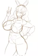 artist:erowolf bunny_suit hex_maniac huge_breasts peace_sign pokemon pokemon_xy trainer_class wip // 800x1180 // 306KB