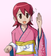 1girl artist:tri_electron kimono mayl_sakurai mega_man_(series) mega_man_battle_network // 1200x1300 // 901KB