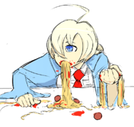 blazblue colored eating es spaghetti xblaze // 818x775 // 237KB