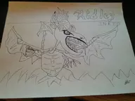 album cover metroid monochrome parody ridley text // 1632x1224 // 981KB