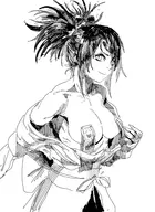 breasts covering doodle monochrome sheena_fujibayashi tales_of_(series) tales_of_symphonia talisman // 700x963 // 338KB
