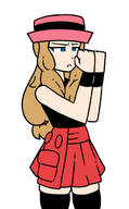 1girl blonde_hair blue_eyes colored hat pokemon pokemon_xy serena thigh_highs // 408x659 // 74KB
