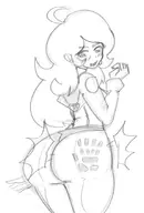 1girl artist:mugichacharlie asss bodysuit gwen project_starship slap // 572x845 // 128KB