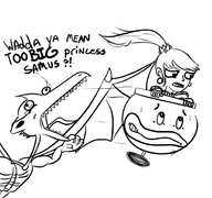dialogue koopa_clown_car metroid ponytail ridley samus_aran // 620x581 // 165KB