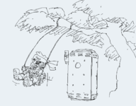 1boy artist:grey chibi metal_gear metal_gear_solid solid_snake swing the_boss_ai // 664x518 // 17KB