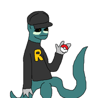 alien artist:laweaacosadora cosplay hat mspaint oc pokeball pokemon team_rocket team_rocket_grunt trainer_class yellow_eyes // 498x522 // 16KB