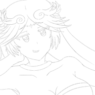 1girl bluescribbleman kid_icarus kono_subarashii_sekai_ni_shukufuku_wo! lineart long_hair palutena parody smug // 2000x2000 // 357KB