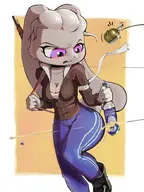 1girl angry anthro artist:NoConcession boots bottle breasts cleavage drink firearm furry grenade gun jacket leather_boots lynda medium_breasts not_vidya original_character pants rabbit rabbit_girl rifle thick_thighs vodka weapon wide_hips // 1500x2000 // 303KB