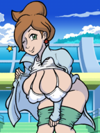 art artist:line cleavage colored earring flashing huge_breasts pokemon pokemon_bw professor_juniper thick // 1500x2000 // 165KB