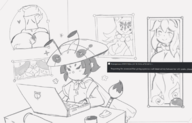 1boy brush hex_maniac issun laptop monochrome okami pokeball pokemon pokemon_xy sakuya shitposting trainer_class // 1210x774 // 494KB