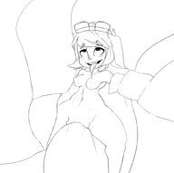 ahegao knuffiger_yas league_of_legends lineart nude saliva tentacles thick_thighs tongue_out tristana vaginal wide_hips // 1000x994 // 156KB