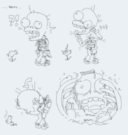 1boy artist:grey comic peashooter plants_vs_zombies zombie // 840x881 // 29KB