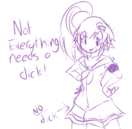 1girl bombergirl bomberman bomberman_(series) colored hair_ornament joke_delivery offon shiro skirt text uniform // 920x896 // 194KB