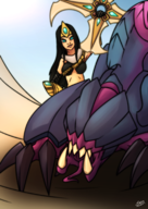 artist:asdask colored league_of_legends rek'sai riding sivir // 1490x2100 // 2.4MB