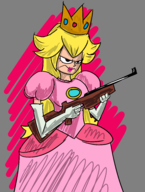 1girl artist:klekianon gun princess_peach super_mario // 3755x4978 // 1.5MB