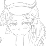 1girl blowjob bluescribbleman dorothea earrings fellatio fire_emblem fire_emblem_three_houses hat long_hair sketch wip // 2000x2000 // 620KB