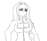 1girl artist:yuzu cleavage disembodied_hand silvercoat_ethel sketch xenoblade xenoblade_chronicles_3 // 1690x1462 // 342KB