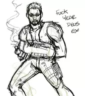 1boy adam_jensen arm_cannon deus_ex jensen monochrome sunglasses text // 587x668 // 217KB