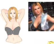 1girl armpit artist:eeebuns blonde_hair blue_eyes colored dead_or_alive smile tina_armstrong wip // 1055x865 // 693KB