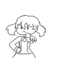 1girl artist:bupiti pointing pokemon pokemon_xy sina solo // 3000x3000 // 271KB