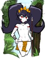 1girl artist:esao303 ashley body_paint nipples ponytail red_eyes scar scratch tribal warioware // 499x610 // 169KB