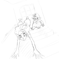 captain_syrup laughing stairs super_mario tripping wario // 897x896 // 188KB