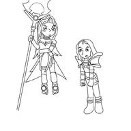 2girls artist:unknown crystal_maiden dota_2 lina // 1000x1000 // 200KB