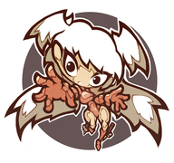 1girl artist:inawon black_eyes chibi colored demon final_fantasy_tactics grey_hair thick_thighs ultima white_hair wings // 500x469 // 211KB