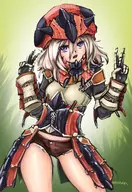 alisa_ilinichina_amiella armor artist:barbariank colored god_eater monster_hunter peace_sign thighs // 1182x1714 // 1.7MB