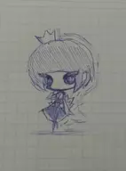 1girl a_rose_in_the_twilight artist:inawon chibi crown rose rose_and_the_old_castle_of_twilight short_hair traditional_medium // 1858x2508 // 618KB