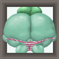 1girl anthro anus anus_peek artist:unknown ass bulbasaur colored crouching huge_ass panties pokemon pussy rear_view squatting striped_panties undressing // 3000x3000 // 3.6MB