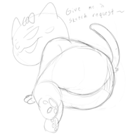 1girl 4chan artist:skoot ass cat cat_girl looking_at_viewer meta monochrome moot not_vidya panties shimapan sketch tail text // 2000x2000 // 734KB