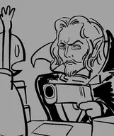 2boys artist:gusgux castlevania dracula gun lineart monochrome no_background // 1620x1937 // 422KB