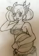 1girl beach_ball cleavage pokemon pokemon_xy sina traditional_medium // 2793x3988 // 1.5MB