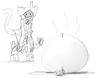 1girl artist:unknown banana blazblue hoodie meat_bun sharp_teeth tail taokaka // 1962x1614 // 1010KB