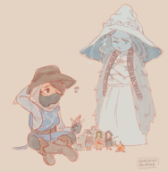 1boy 1girl artist:sunshine_memoir doll elden_ring ranni the_tarnished // 1666x1698 // 2.5MB