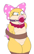 1girl artist:harrace bondage bow colored gag super_mario wendy wendy_o._koopa // 633x993 // 175KB