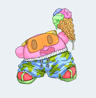 1boy artist:grey ice_cream kirby kirby_(series) shorts sunglasses // 528x539 // 99KB