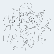 1boy 1girl artist:grey cactuar cum final_fantasy huge_breasts smoking white_mage // 494x491 // 12KB