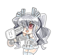 1girl artist:2x chibi gun hyperdimension_neptunia mspaint uni // 549x516 // 240KB